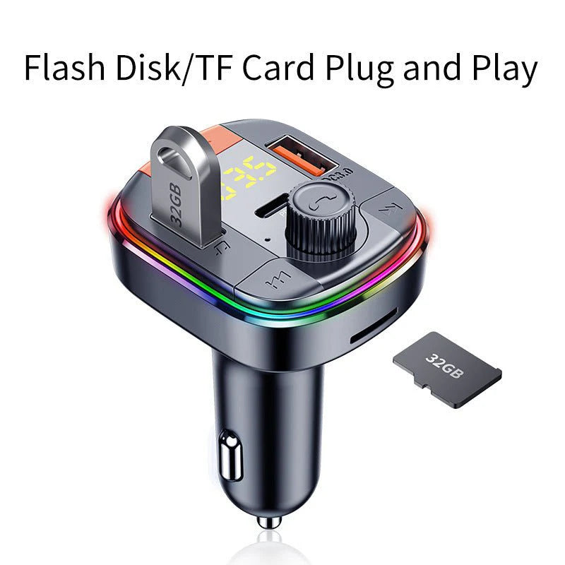 T832 Car Bluetooth FM Transmitter & MP3 Player with Dual USB QC3.0 Car Charger