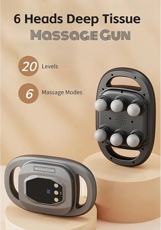 6-Head Deep Tissue Massage Gun – Powerful Muscle Relief Massager