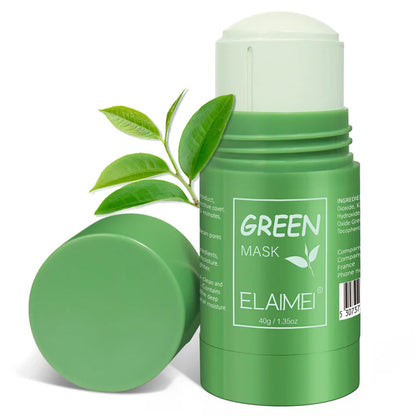 Green Tea Solid Cleansing Mask – Deep Clean, Oil Control & Blackhead Removal for Face
