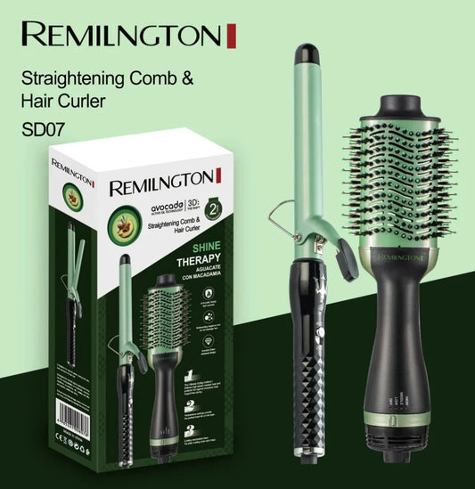 2-in-1 Hair Curler & Straightening Comb with Active Oil Technology