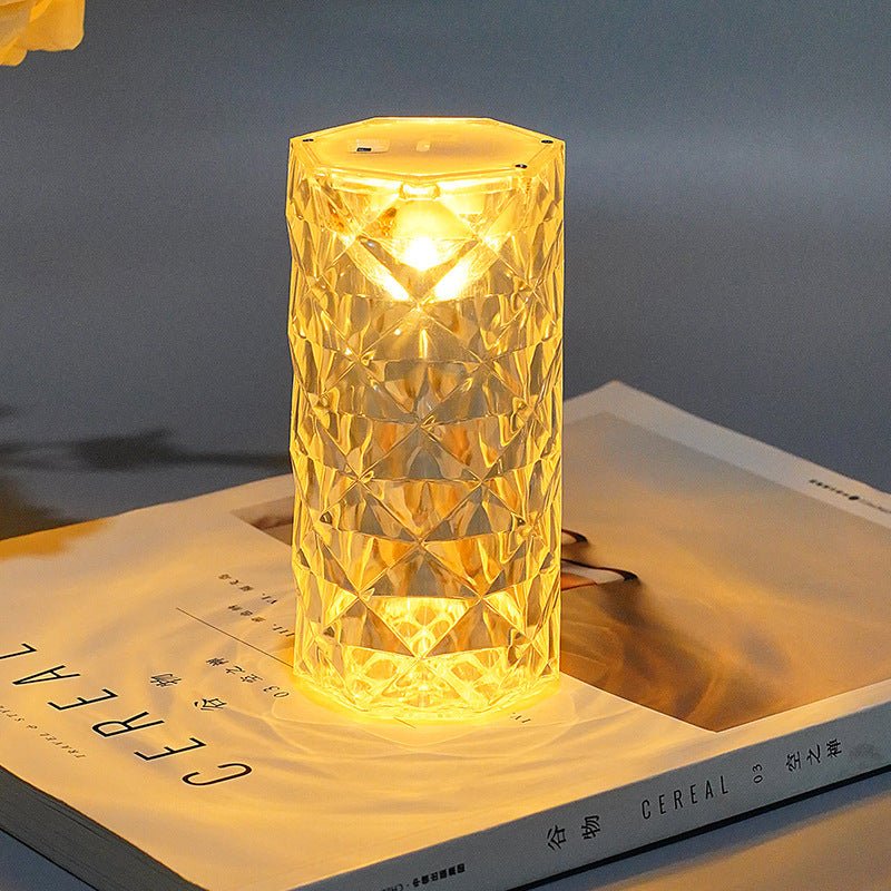 Table Lamp Rose Atmosphere Lamp – Crystal Bedside Night Light, Small LED Decorative Lamp