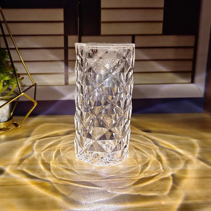 Table Lamp Rose Atmosphere Lamp – Crystal Bedside Night Light, Small LED Decorative Lamp